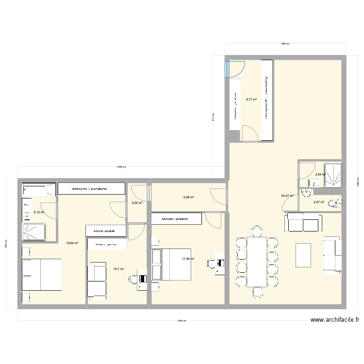 CVP PP - R. des Fleurs 3. Plan de 12 pièces et 129 m2