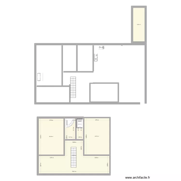 maison des lapin. Plan de 4  et 93 m²