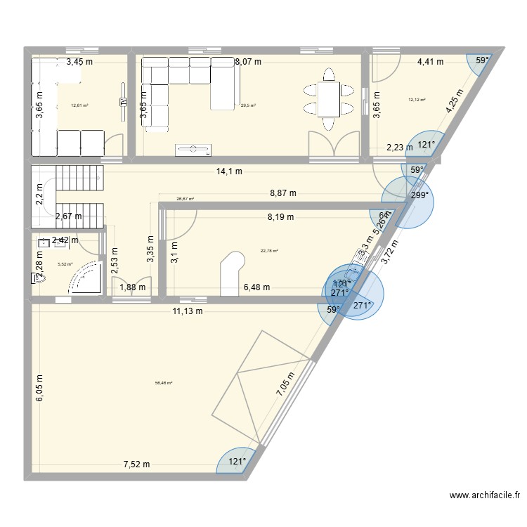 MAISON KARIM3. Plan de 7 pièces et 166 m2