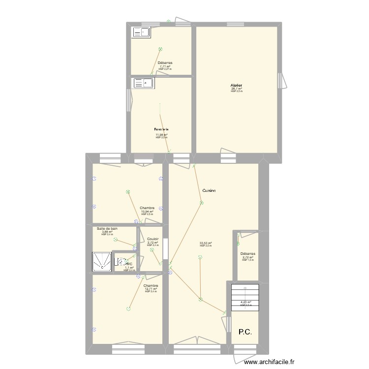 Plan Appart n&deg; 1 _RDC_Gauche. Plan de 0 pièce et 0 m2