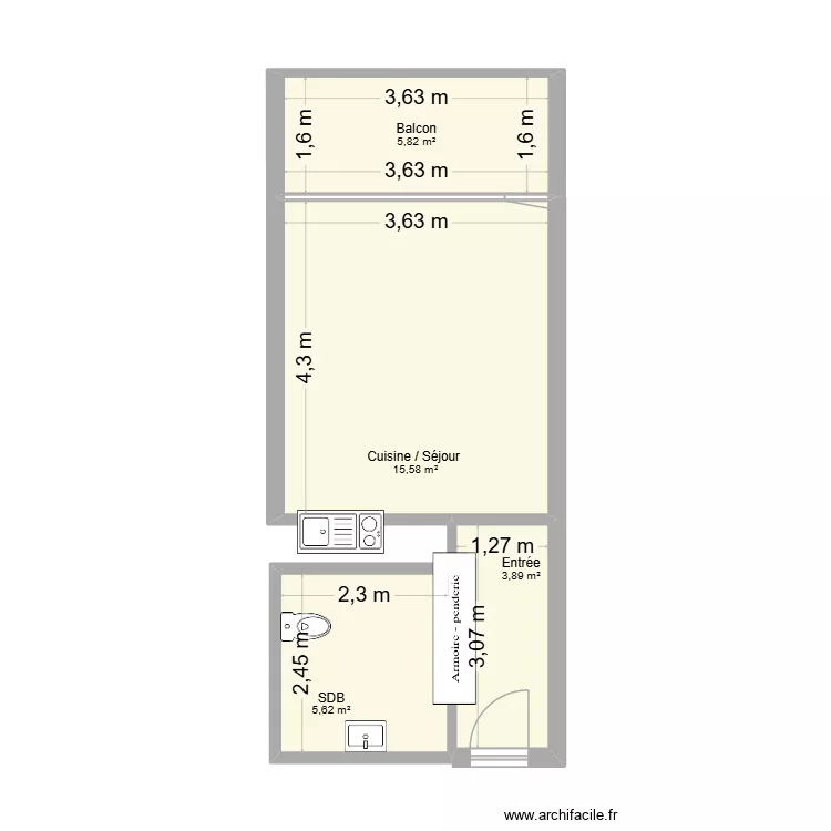 503 RIVE DE L\'ADOUR. Plan de 4  et 31 m²