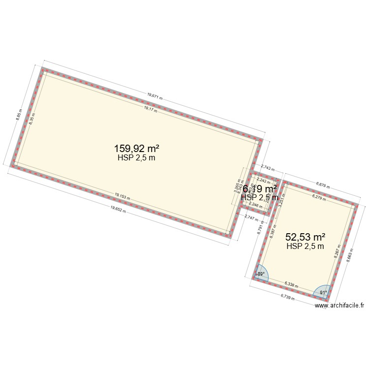 cadastre. Plan de 3 pièces et 219 m2
