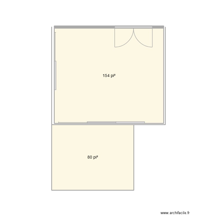 Balcon 1. Plan de 2 pièces et 22 m2