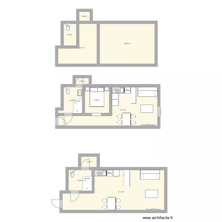 aparte. Plan de 11 pièces et 104 m²
