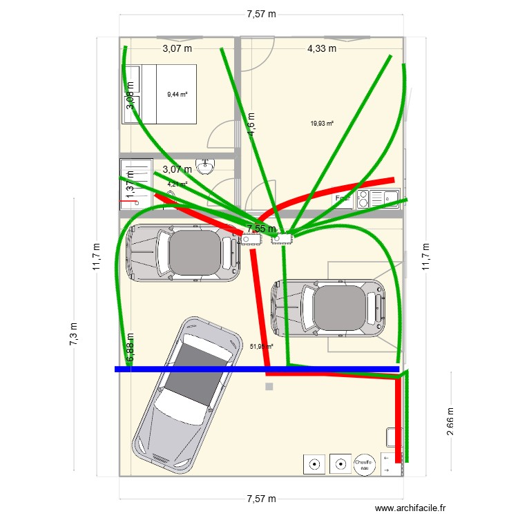 reseau vmc. Plan de 0 pièce et 0 m2