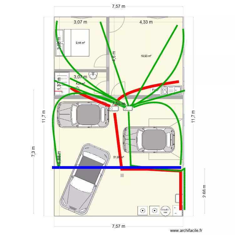 reseau vmc. Plan de 0 pièce et 0 m2