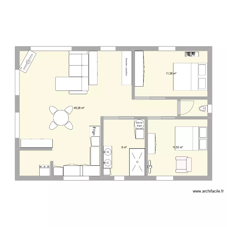 appartement Nicole et Gilbert. Plan de 