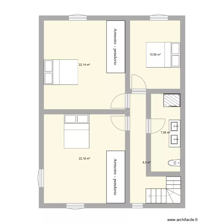 mothes. Plan de 4  et 71 m²