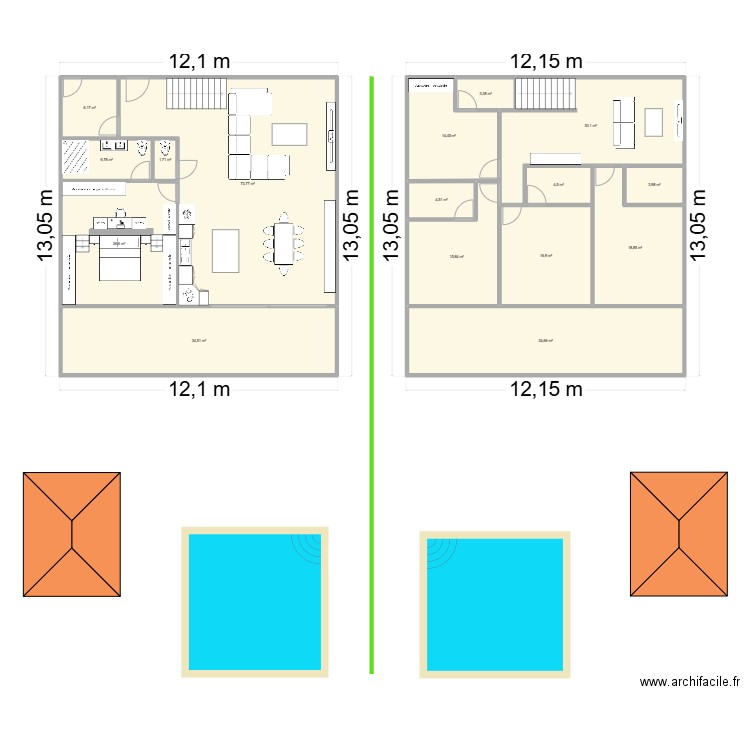 HUA TANON 2 VILLAS. Plan de 16 pièces et 297 m2