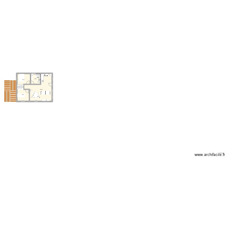 Maison Vue de haut. Plan de 4 pièces et 55 m2