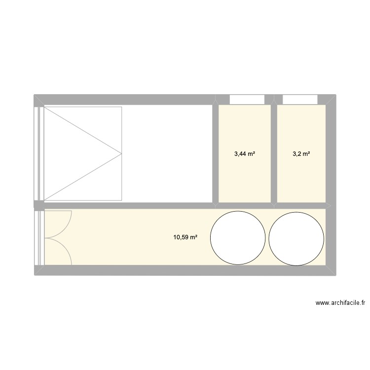 test 1. Plan de 3 pièces et 17 m2