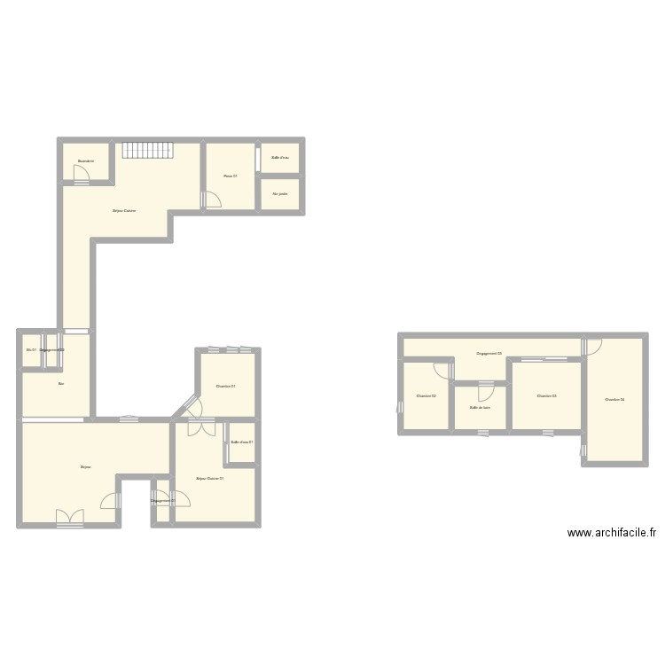 350602340. Plan de 18 pièces et 192 m2