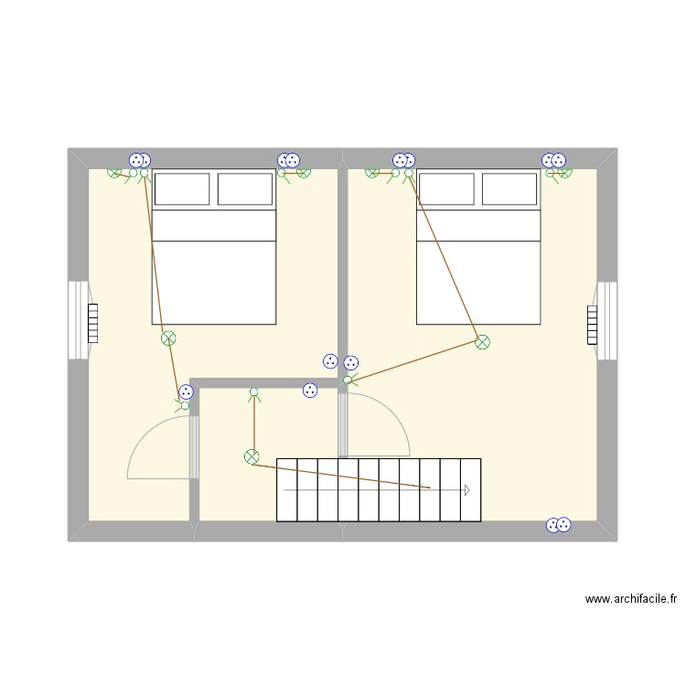 Etage Mathias. Plan de 3 pièces et 28 m2
