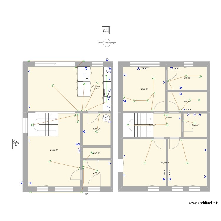 Aische Projet 1. Plan de 11 pièces et 123 m2
