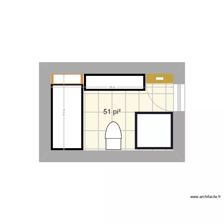 R&eacute;novation Chambre de bain. Plan de 