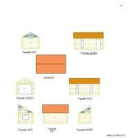Plan de facade et toiture garage