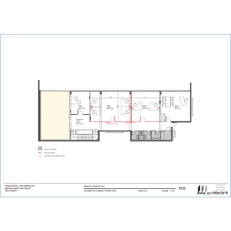 Bureau PartDev. Plan de 1 pièce et 1090 m2