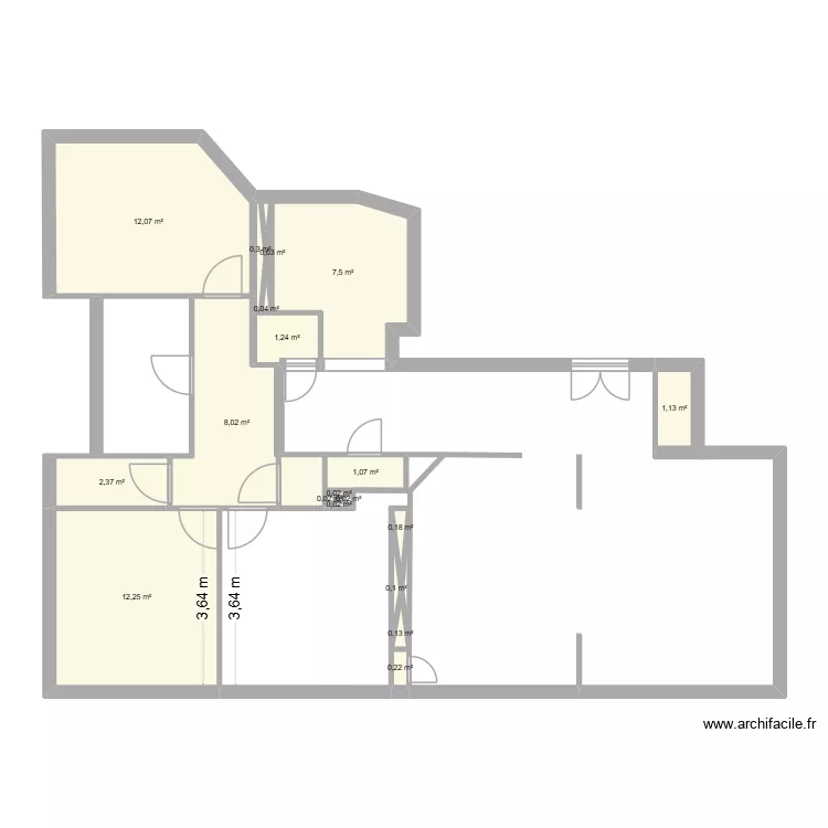 paris 18eme. Plan de 19 pièces et 47 m²
