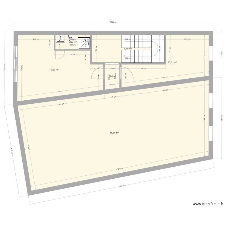 ETAGE 1. Plan de 6 pièces et 111 m2