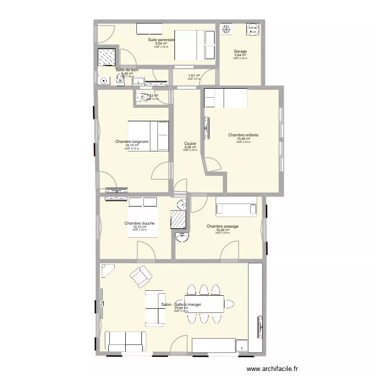 Plan Damgan total am&eacute;nag&eacute;. Plan de 