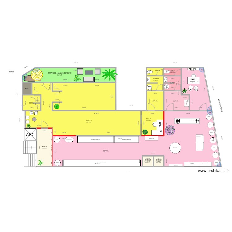 PLAN 1ER ETAGE VITRAGE. Plan de 16 pièces et 217 m2