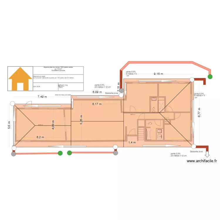 algoma toiture avec french drain. Plan de 