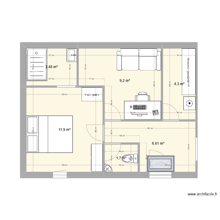 EXTENSION VF?. Plan de 6 pièces et 37 m2