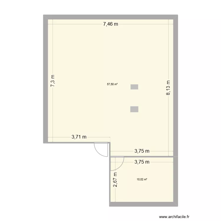 COMPUTEUR LINE. Plan de 2  et 68 m²