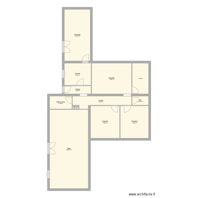 MAISON . Plan de 12 pièces et 144 m2