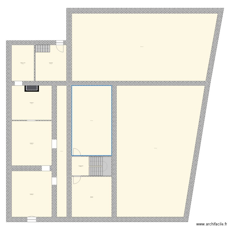 REZ-DE-CHAUSSEE EXISTANT. Plan de 9 pièces et 407 m2