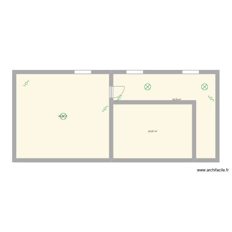 Etage chambre Salle de bain. Plan de 3 Pièces et 78 m² Etage chambre Salle de bain. Plan de 3 Pièces et 78 m²