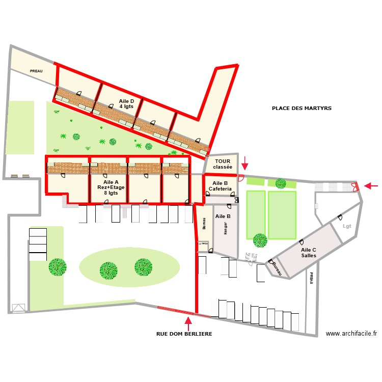CADASTRE - DIVISION 2. Plan de 33 pièces et 2212 m2