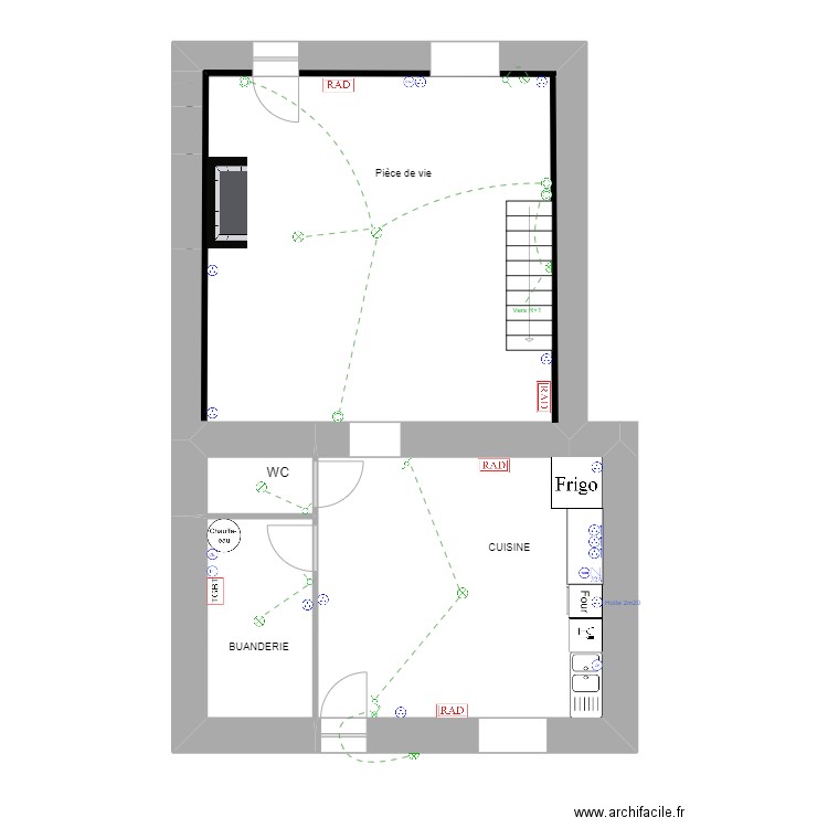 MAISON 5. Plan de 4 pièces et 67 m2