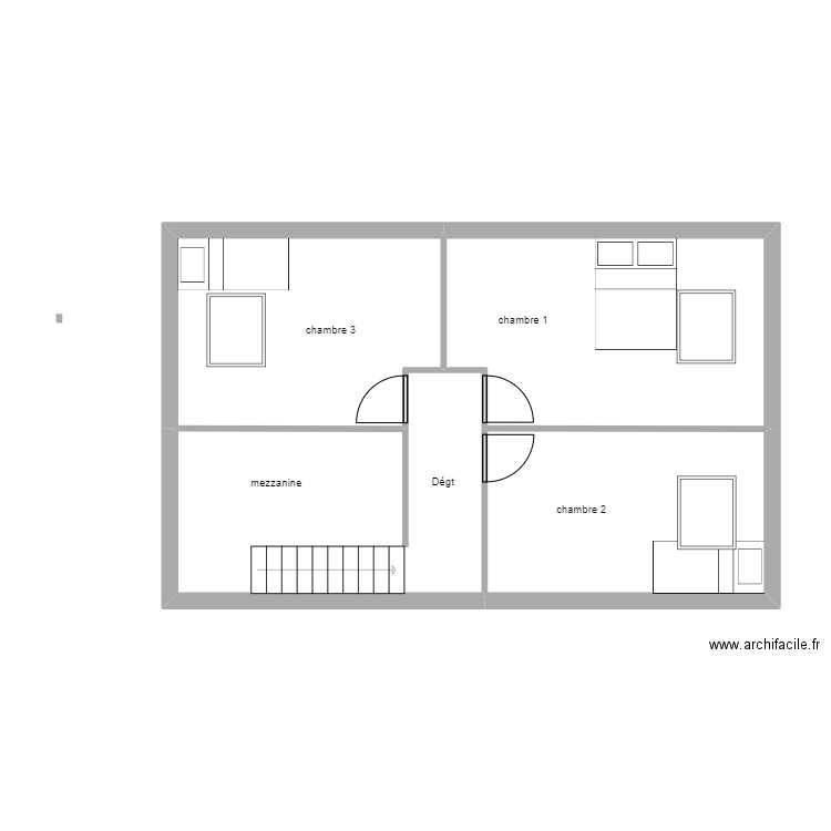T4 2 CALAIS étage. Plan de 4 pièces et 59 m2