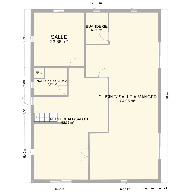 plan un. Plan de 0 pièce et 0 m2