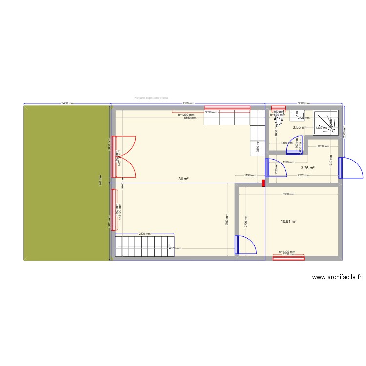 ЕБ 6. Plan de 10 pièces et 97 m2