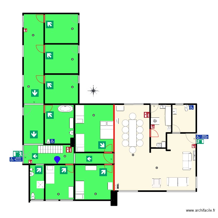 S1P_étage 0_1_1032024. Plan de 18 pièces et 213 m2