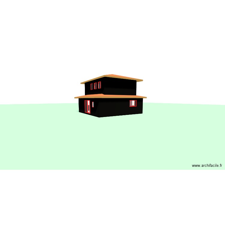 Maison Rondin. Plan de 9 pièces et 176 m2