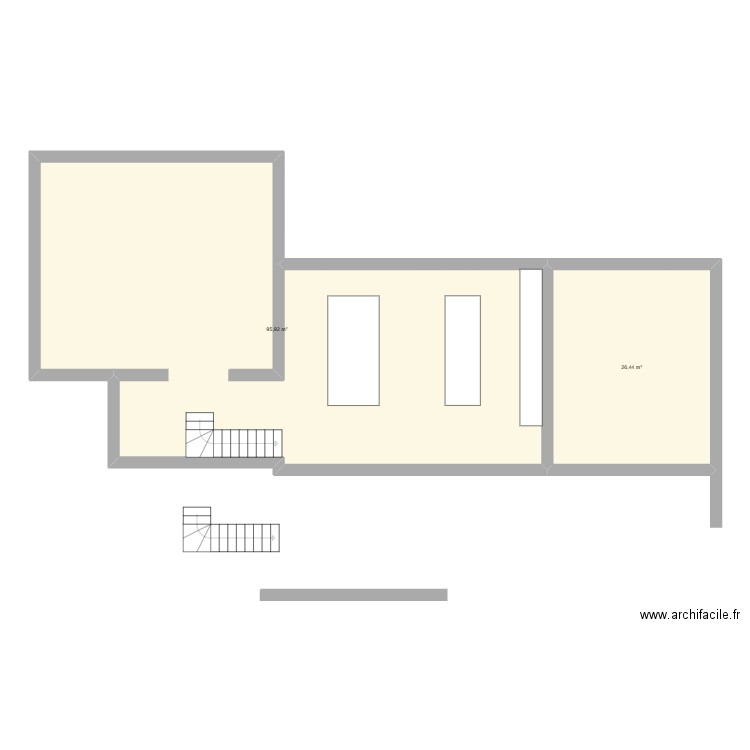 r ,krgengvet. Plan de 2 pièces et 122 m2