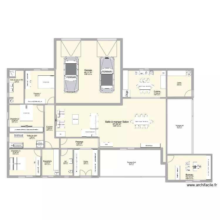 terrain christian 5. Plan de 17 pièces et 305 m² terrain christian 5. Plan de 17 pièces et 305 m²