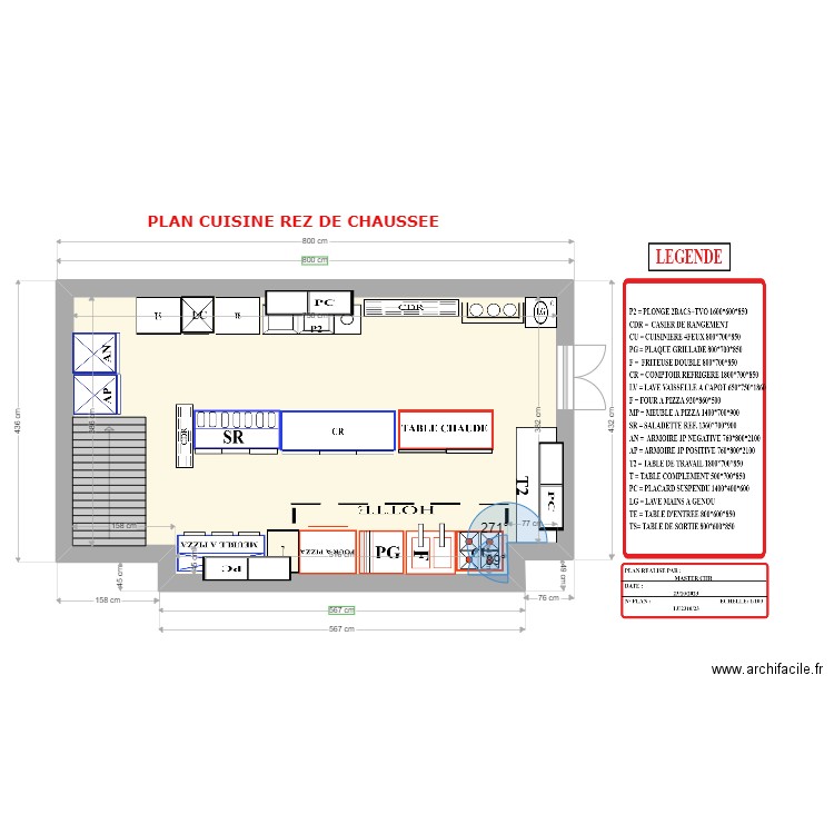 PLAN PROJET BISCOTTE AVEC DIMENSION. Plan de 1 pièce et 31 m2