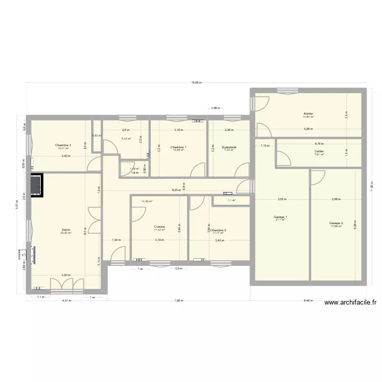 Senouillac v0 - origine. Plan de 15  et 161 m²