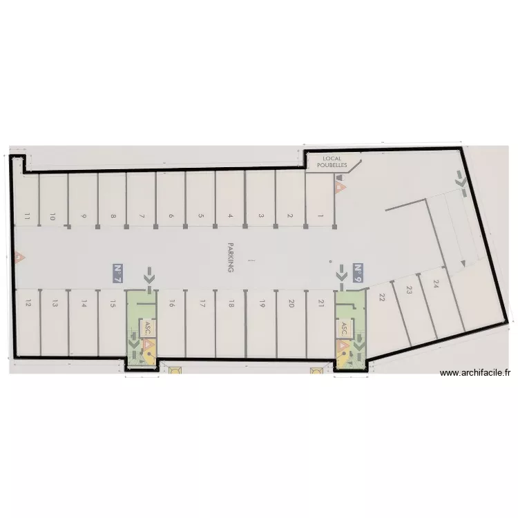 bergeron ss. Plan de 1  et 1068 m²