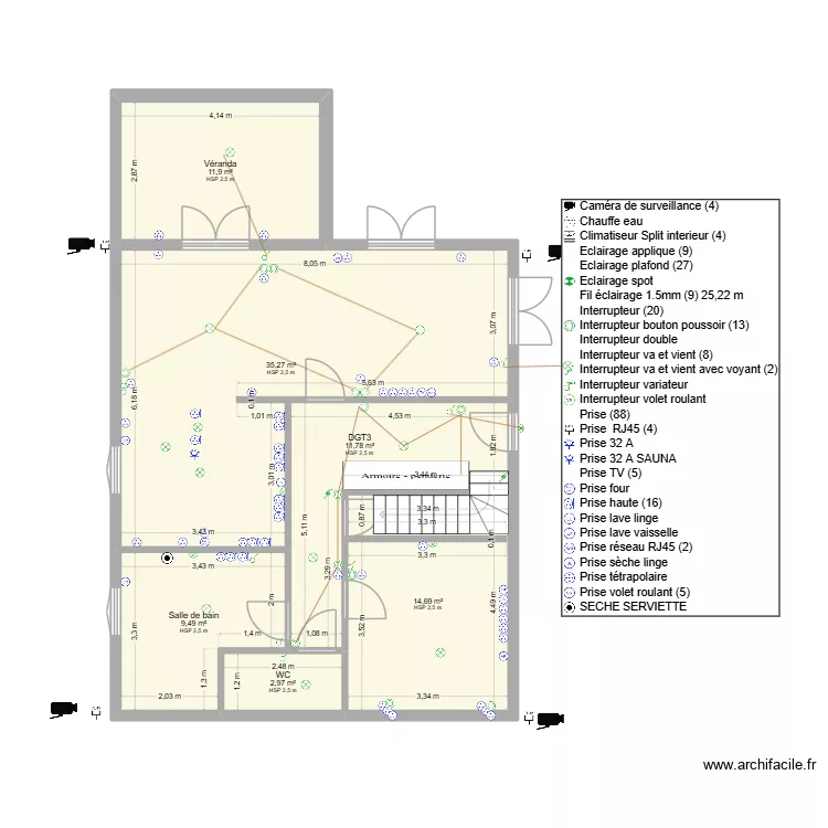LEMAIRE V2. Plan de 22  et 236 m²