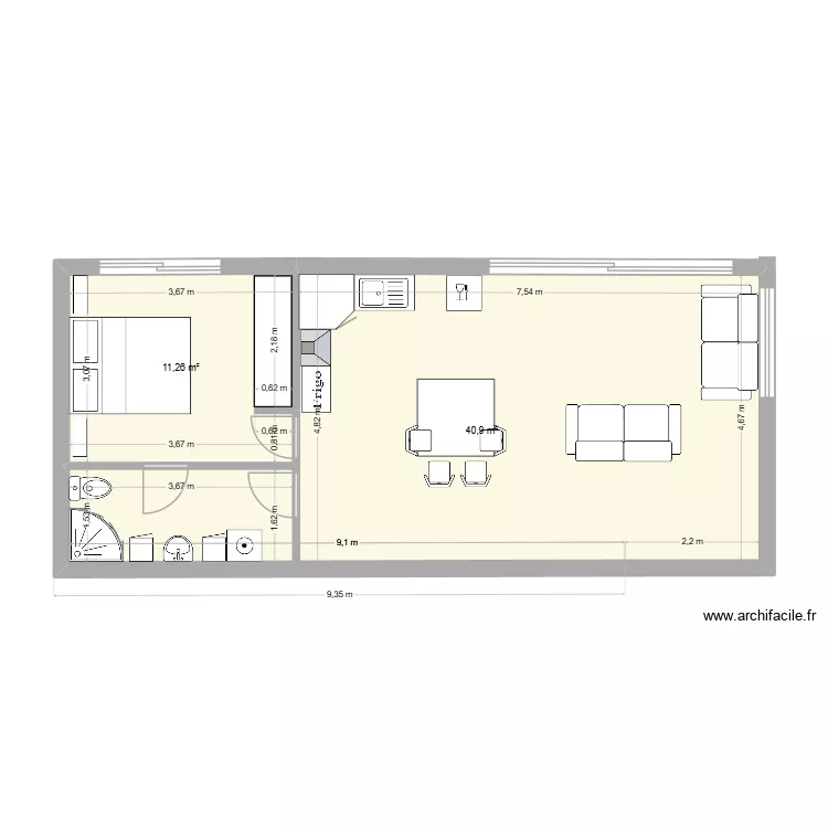 Conteneurs Tilleuls Phase 1. Plan de 2  et 52 m²