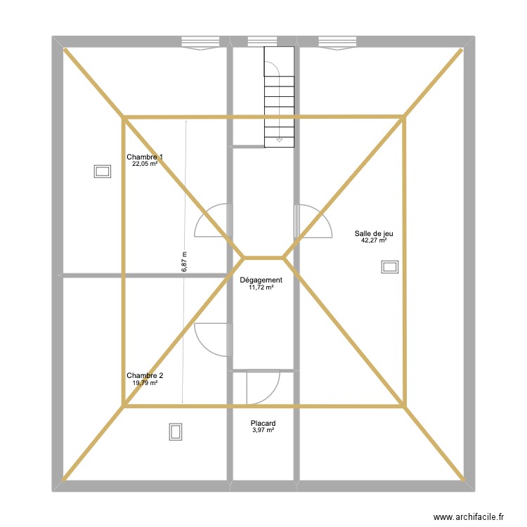 Toto R+1 Prj 1. Plan de 5 pièces et 100 m2