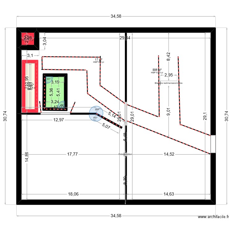 lob3 deuxieme. Plan de 4 pièces et 90 m2