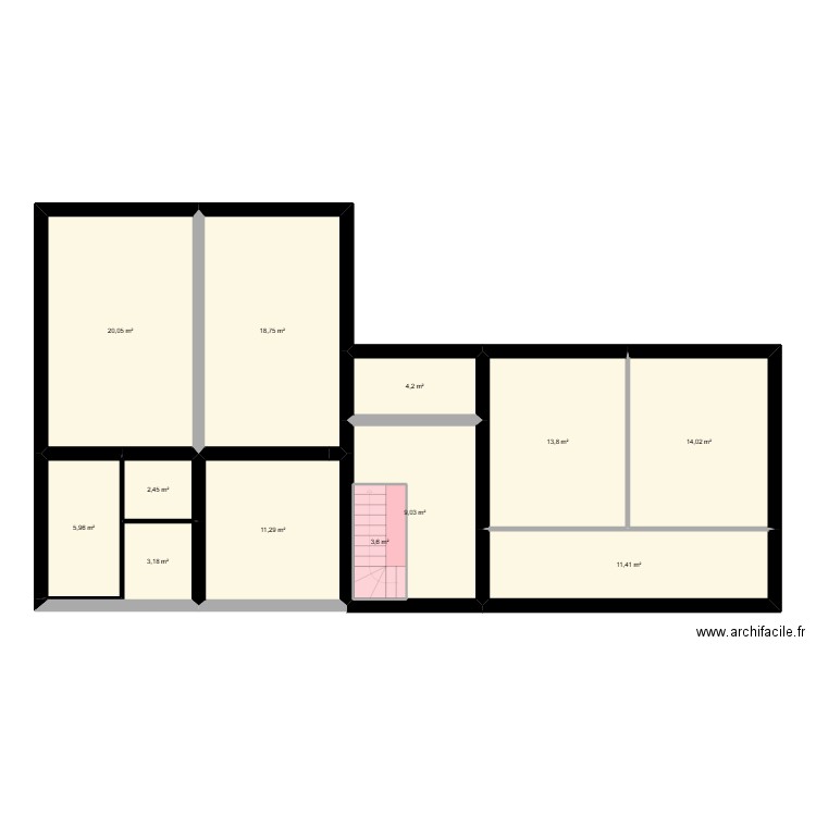 :l;cmvbgDLEK?B GKLD. Plan de 20 pièces et 241 m2