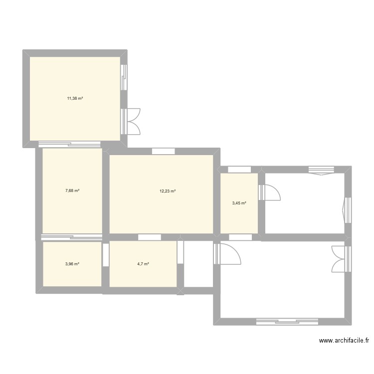 pln rdc. Plan de 6 pièces et 43 m2