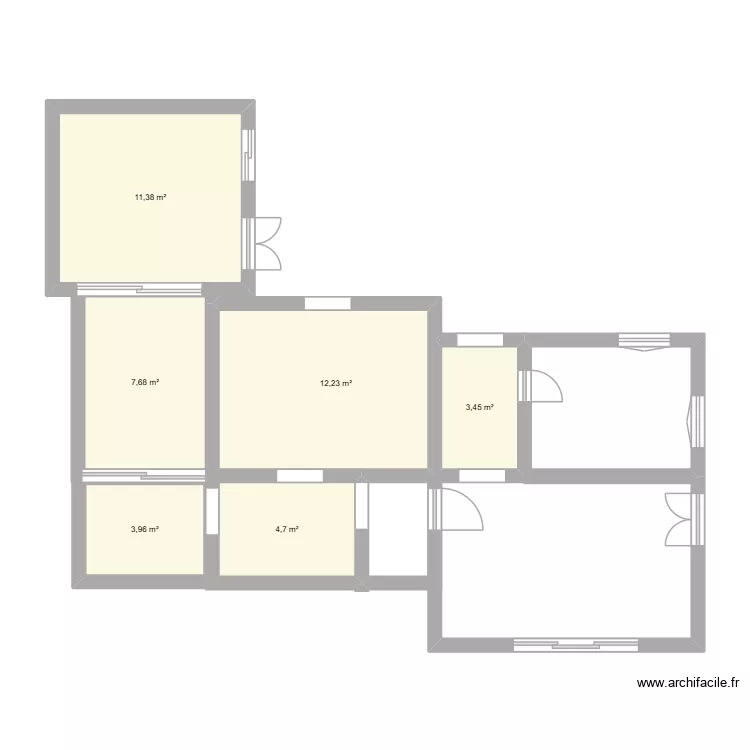 pln rdc. Plan de 6 pièces et 43 m² pln rdc. Plan de 6 pièces et 43 m²